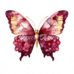 20 High-Quality Gold Wine Butterfly Clipart - Wine butterfly digital watercolor JPG instant download for commercial use - Digital download