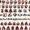 Gothic Ravens Watercolor Clipart Bundle - 445+ transparent PNG, Mystic raven graphics, Enigmatic witch bird, Commercial use,Digital download