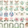 Secret Garden Watercolor Clipart Set - 275+ transparent PNG, Garden tea party graphics, Spring greenery art, Commercial use,Digital download