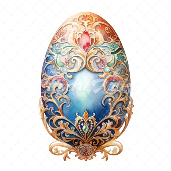 19 High-Quality Ornate Eggs Clipart - Ornate eggs digital watercolor JPG instant download for commercial use - Digital download