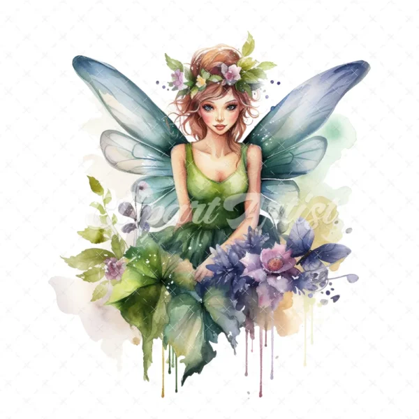 19 High-Quality Garden Fairy Clipart - Garden fairy digital watercolor JPG instant download for commercial use - Digital download