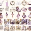 Plum Mood Watercolor Clipart Set - 261+ transparent PNG, Retro fall city illustration, Floral graphics, Commercial use, Digital download
