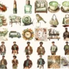 Autumn Gallery Watercolor Clipart Set - 272+ transparent PNG, Fall fashion graphics, Autumn museum images, Commercial use, Digital download