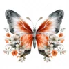 20 High-Quality Orange Silver Butterfly Clipart - Butterfly digital watercolor JPG instant download for commercial use - Digital download