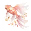 20 High-Quality Baby Pink Koi Fish Clipart - Koi fish digital watercolor JPG instant download for commercial use - Digital download