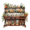 20 High-Quality Apothecary Cabinets Clipart - Apothecary digital watercolor JPG instant download for commercial use - Digital download