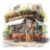 22 High-Quality Cafe Storefronts Clipart - Cafe storefronts digital watercolor JPG instant download for commercial use - Digital download