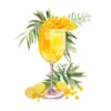 20 High-Quality Mimosa Cocktail Clipart - Mimosa cocktail digital watercolor JPG instant download for commercial use - Digital download