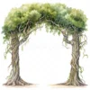 24 High-Quality Wedding Tree Arch Clipart - Tree arch digital watercolor JPG instant download for commercial use - Digital download