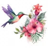 20 High-Quality Floral Hummingbird Clipart - Hummingbird digital watercolor JPG instant download for commercial use - Digital download