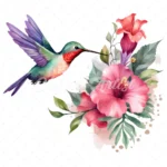 20 High-Quality Floral Hummingbird Clipart - Hummingbird digital watercolor JPG instant download for commercial use - Digital download