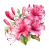 20 High-Quality Hot Pink Azalea Bouquet Clipart - Hot Azalea digital watercolor JPG instant download for commercial use - Digital download