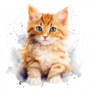 28 High-Quality Cats Portrait Clipart - Cats portrait digital watercolor JPG instant download for commercial use - Digital download