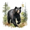 19 High-Quality Black Bear Clipart - Black bear digital watercolor JPG instant download for commercial use - Digital download