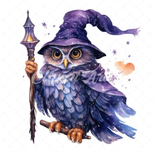 25 High-Quality Wizard Cat, Mouse, Owl Clipart - Wizard animal digital watercolor JPG instant download for commercial use - Digital download