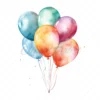 20 High-Quality Colorful Balloons Clipart - Colorful balloons digital watercolor JPG instant download for commercial use - Digital download