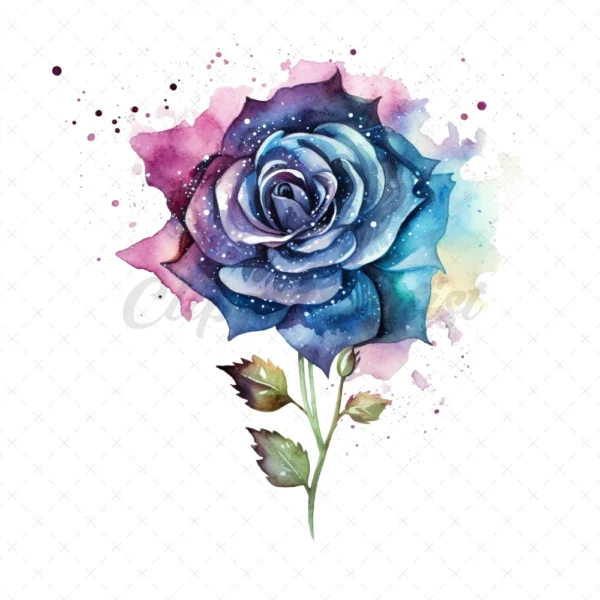 19 High-Quality Galaxy Flowers Clipart - Galaxy flowers digital watercolor JPG instant download for commercial use - Digital download