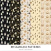 Cozy Haunt Seamless Patterns, Spooky autumn JPEG, Ghosts pattern, Witch hat, Bones, Pumpkin repeating pattern, Digital scrapbook paper