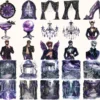 Haunted Masquerade Watercolor Clipart Set - 230+ transparent PNG, Spooky halloween graphics, Gothic images, Commercial use, Digital download