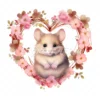 19 High-Quality Mouse in Heart Wreath Clipart - Mouse wreath digital watercolor JPG instant download for commercial use - Digital download
