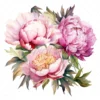 24 High-Quality Iridescent Peony Clipart - Iridescent peony digital watercolor JPG instant download for commercial use - Digital download