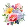 20 High-Quality Bouquet of Flowers Clipart - Bouquet of flower digital watercolor JPG instant download for commercial use - Digital download