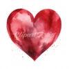 20 High-Quality Red Heart Clipart - Red heart digital watercolor JPG instant download for commercial use - Digital download