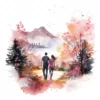 20 High-Quality Loving Couple Clipart - Loving couple digital watercolor JPG instant download for commercial use - Digital download