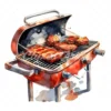 20 High-Quality BBQ Grill at Clipart - BBQ grill digital watercolor JPG instant download for commercial use - Digital download