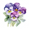 19 High-Quality Pansy Clipart - Pansy flowers digital watercolor JPG instant download for commercial use - Digital download