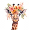 19 High-Quality Floral Giraffe Clipart - Floral giraffe digital watercolor JPG instant download for commercial use - Digital download