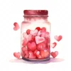 20 High-Quality Jar of Hearts Clipart - Jar of hearts digital watercolor JPG instant download for commercial use - Digital download
