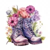 19 High-Quality Floral Boots Clipart - Floral boots digital watercolor JPG instant download for commercial use - Digital download