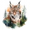 20 High-Quality Lynx Clipart - Lynx digital watercolor JPG instant download for commercial use - Digital download