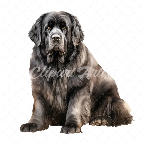 20 High-Quality Newfoundland Clipart - Newfoundland digital watercolor JPG instant download for commercial use - Digital download