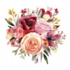 20 High-Quality Flower Bouquet Clipart - Flower bouquet digital watercolor JPG instant download for commercial use - Digital download