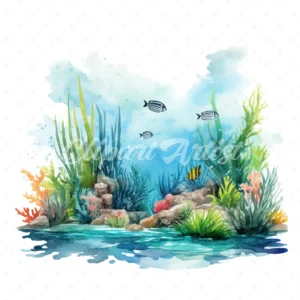20 High-Quality Underwater Clipart - Underwater digital watercolor JPG instant download for commercial use - Digital download