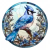 20 High-Quality Blue Jay Stained Glass Clipart - Blue jay digital watercolor JPG instant download for commercial use - Digital download