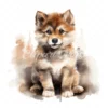 20 High-Quality Fluffy Sitting Dogs Clipart - Fluffy dogs digital watercolor JPG instant download for commercial use - Digital download