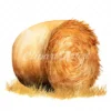 19 High-Quality Hay Bale Clipart - Hay bale digital watercolor JPG instant download for commercial use - Digital download