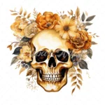 19 High-Quality Gold Skulls Clipart - Gold skulls digital watercolor JPG instant download for commercial use - Digital download