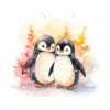 20 High-Quality Happy Penguin Friends Clipart - Penguin friend digital watercolor JPG instant download for commercial use - Digital download