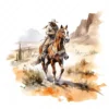 18 High-Quality Horse Riding in Desert Clipart - Horse riding digital watercolor JPG instant download for commercial use - Digital download