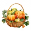 20 High-Quality Pumpkin Basket Clipart - Pumpkin basket digital watercolor JPG instant download for commercial use - Digital download