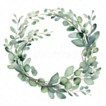 20 High-Quality Eucalyptus Wreath Clipart - Eucalyptus wreath digital watercolor JPG instant download for commercial use - Digital download