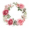 20 High-Quality Roses Wreath Clipart - Roses wreath digital watercolor JPG instant download for commercial use - Digital download