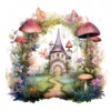 20 High-Quality Enchanted Fairy Forest Clipart - Fairy forest digital watercolor JPG instant download for commercial use - Digital download