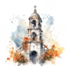 20 High-Quality Bell Tower Clipart - Bell tower digital watercolor JPG instant download for commercial use - Digital download