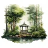 20 High-Quality Forest Shrine Clipart - Forest shrine digital watercolor JPG instant download for commercial use - Digital download