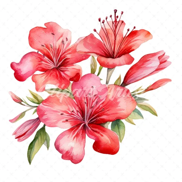 20 High-Quality Alstroemeria Clipart - Alstroemeria flower digital watercolor JPG instant download for commercial use - Digital download